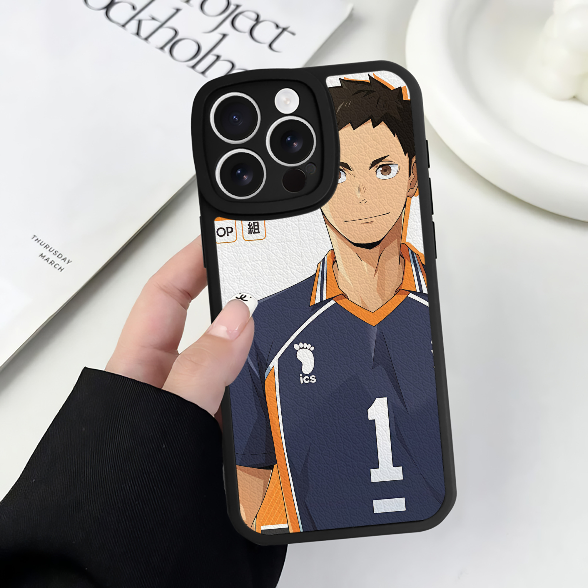 （画像用） ハイキュー!! Haikyu!! 【iPhone 16シリーズ対応】シリコンスマホケース（レザー調） 材質：シリコン